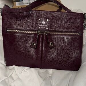MS Henri Bendel Burgundy Pebbled Leather crossbody